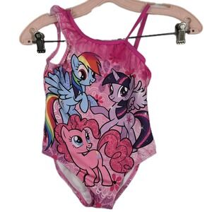 My Little Pony Pink Girls Size 5 One Piece Swimsuit Bathing Suit